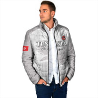 Custom Tunisia Football Padded Jacket White Eagles of Carthage - Wonder Print Shop