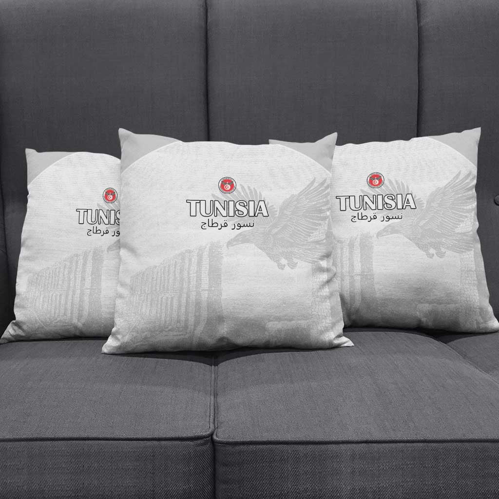 Tunisia Football Pillow Cover White Eagles of Carthage - Wonder Print Shop