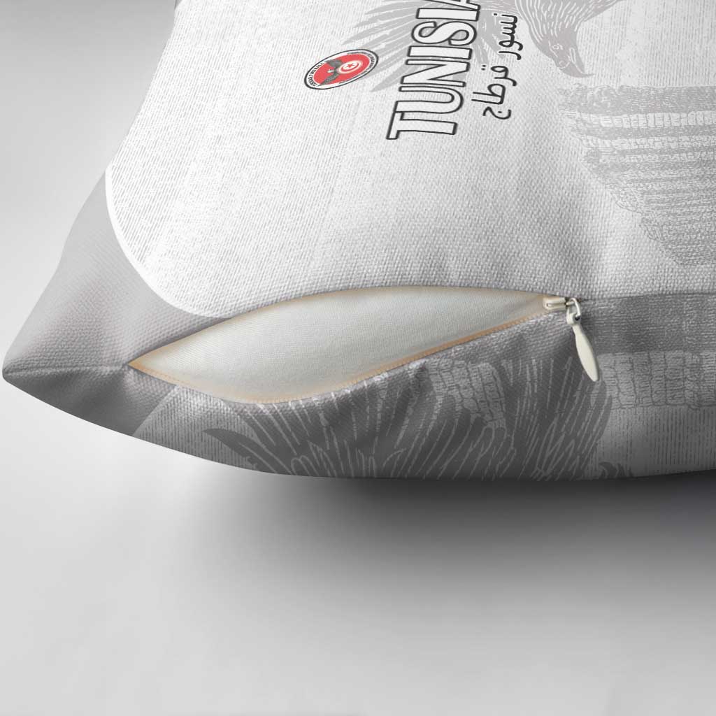 Tunisia Football Pillow Cover White Eagles of Carthage - Wonder Print Shop