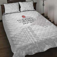 Tunisia Football Quilt Bed Set White Eagles of Carthage - Wonder Print Shop