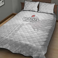 Tunisia Football Quilt Bed Set White Eagles of Carthage - Wonder Print Shop