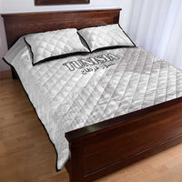 Tunisia Football Quilt Bed Set White Eagles of Carthage - Wonder Print Shop