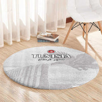 Tunisia Football Round Carpet White Eagles of Carthage - Wonder Print Shop