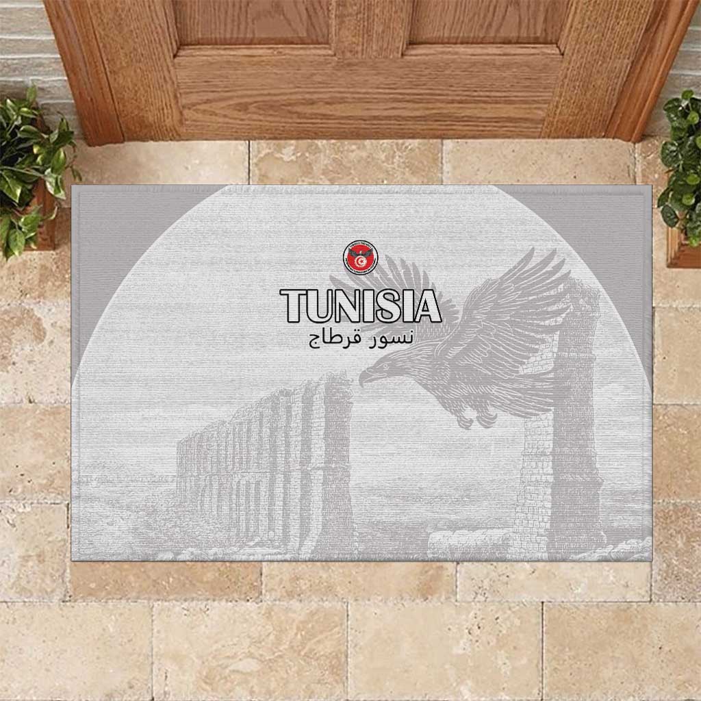 Tunisia Football Rubber Doormat White Eagles of Carthage - Wonder Print Shop