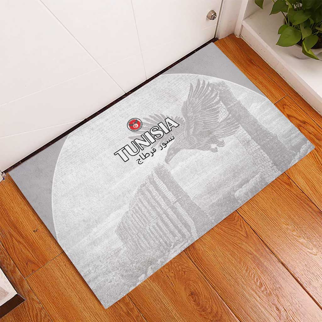 Tunisia Football Rubber Doormat White Eagles of Carthage - Wonder Print Shop