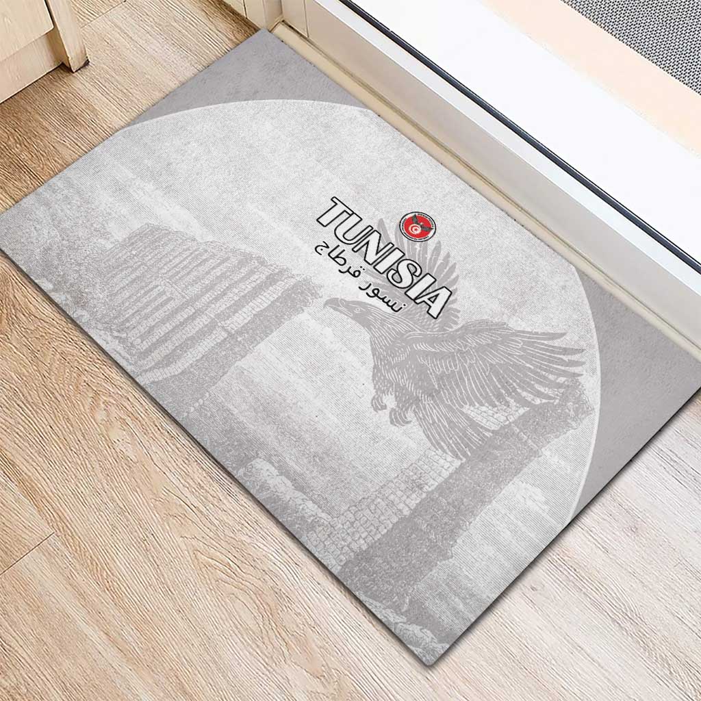 Tunisia Football Rubber Doormat White Eagles of Carthage - Wonder Print Shop