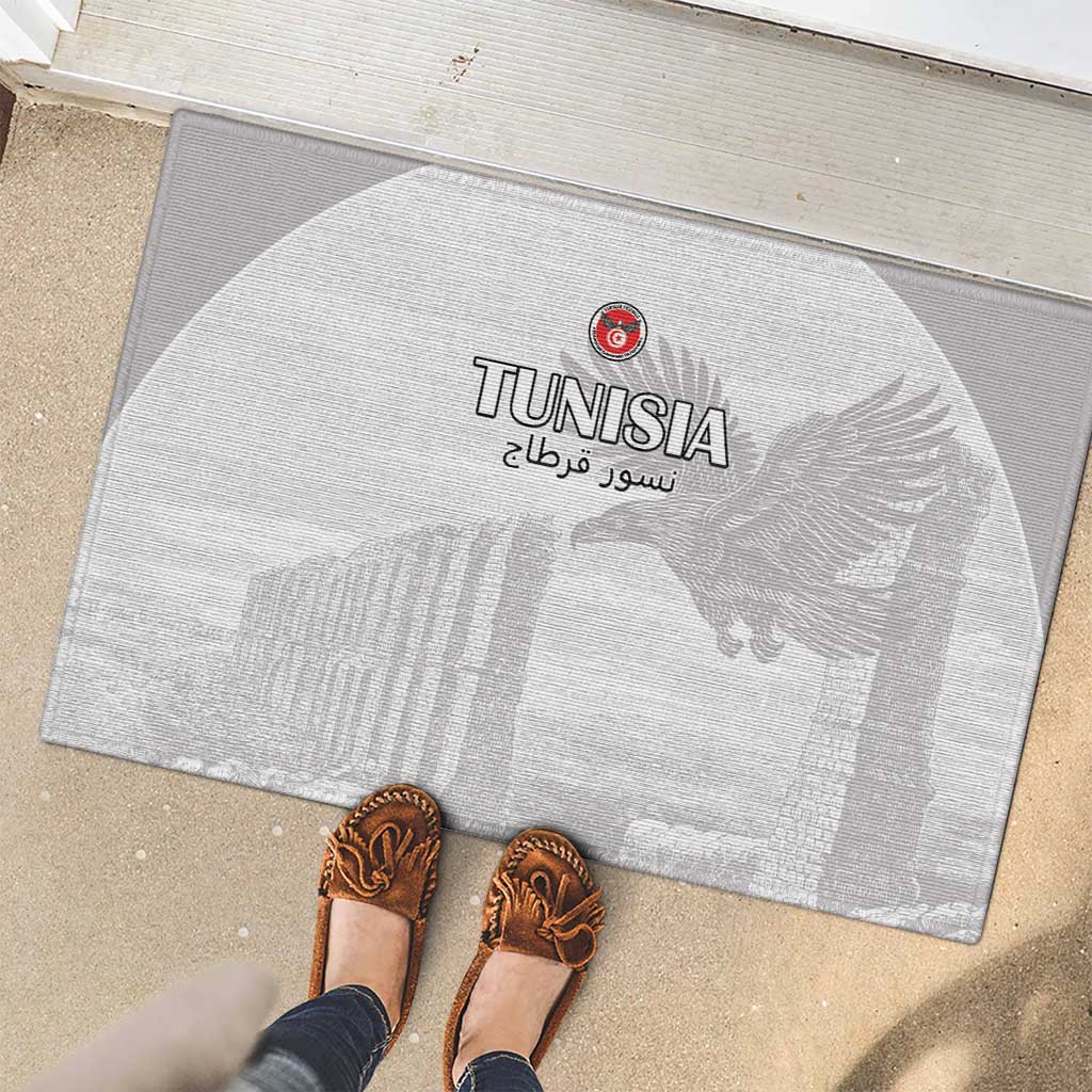 Tunisia Football Rubber Doormat White Eagles of Carthage - Wonder Print Shop