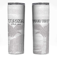 Custom Tunisia Football Skinny Tumbler White Eagles of Carthage - Wonder Print Shop