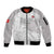 Custom Tunisia Football Sleeve Zip Bomber Jacket White Eagles of Carthage - Wonder Print Shop