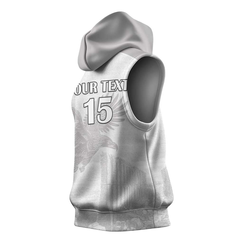 Custom Tunisia Football Sleeveless Hoodie White Eagles of Carthage - Wonder Print Shop