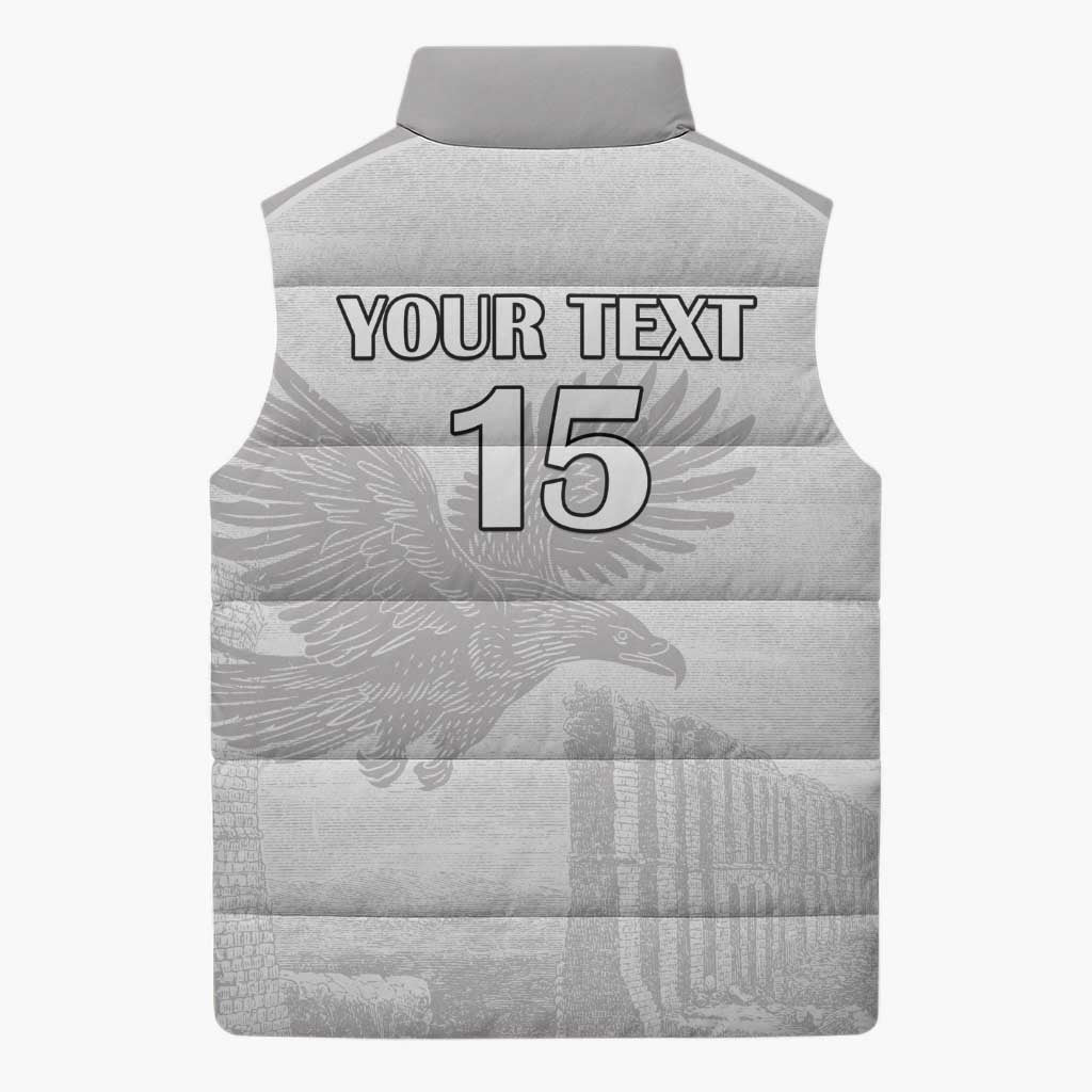 Custom Tunisia Football Sleeveless Puffer Jacket White Eagles of Carthage - Wonder Print Shop