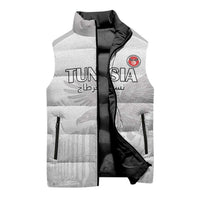 Custom Tunisia Football Sleeveless Puffer Jacket White Eagles of Carthage - Wonder Print Shop