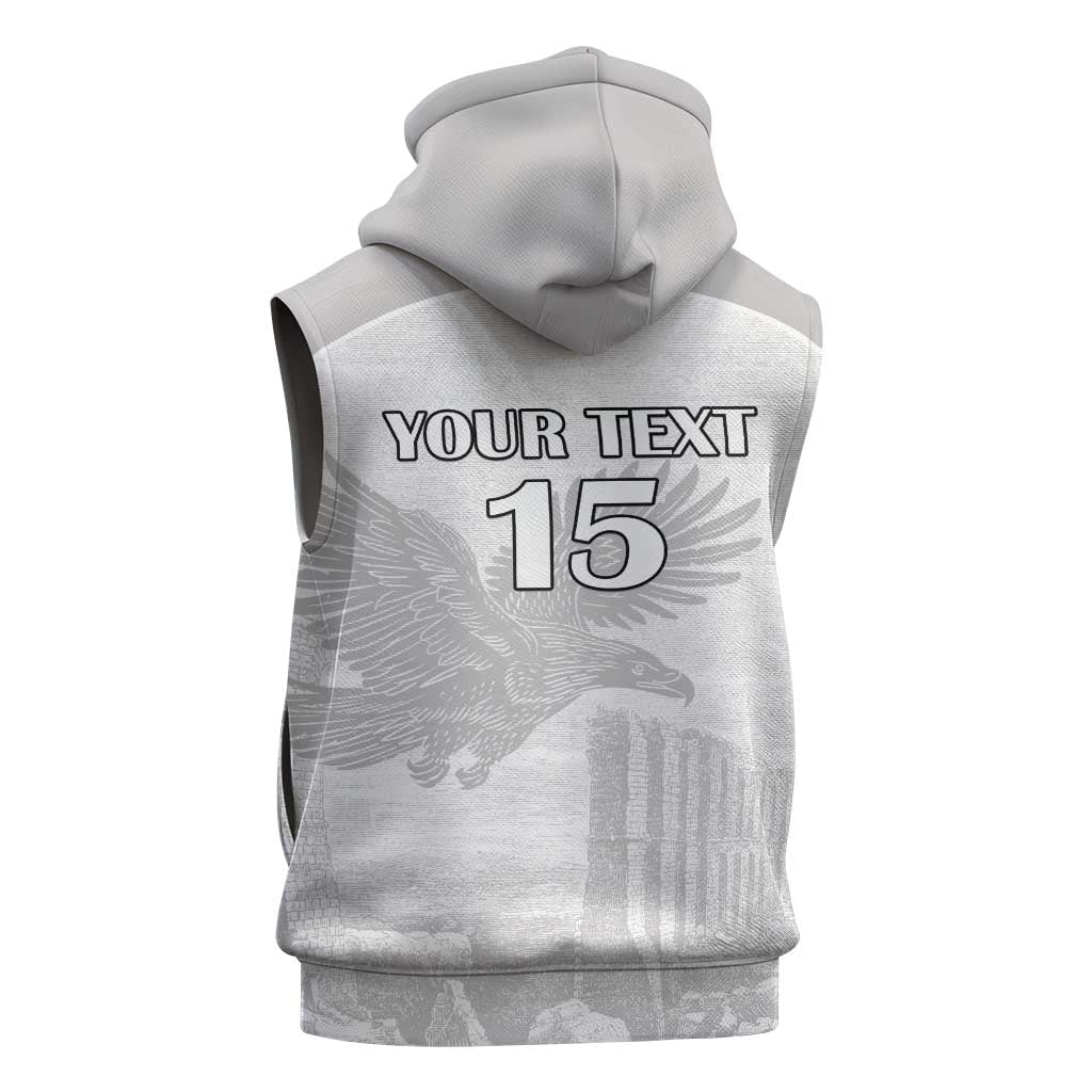 Custom Tunisia Football Sleeveless Zip Hoodie White Eagles of Carthage - Wonder Print Shop