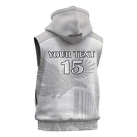 Custom Tunisia Football Sleeveless Zip Hoodie White Eagles of Carthage - Wonder Print Shop