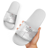 Tunisia Football Slide Sandals White Eagles of Carthage - Wonder Print Shop