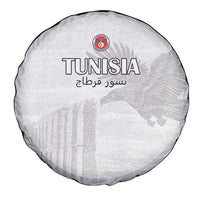 Tunisia Football Spare Tire Cover White Eagles of Carthage - Wonder Print Shop