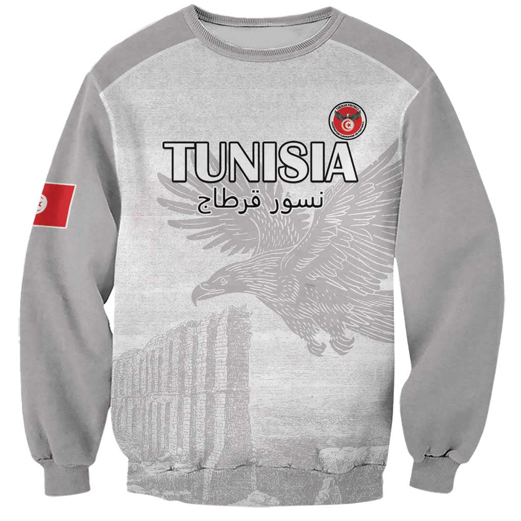 Custom Tunisia Football Sweatshirt White Eagles of Carthage - Wonder Print Shop