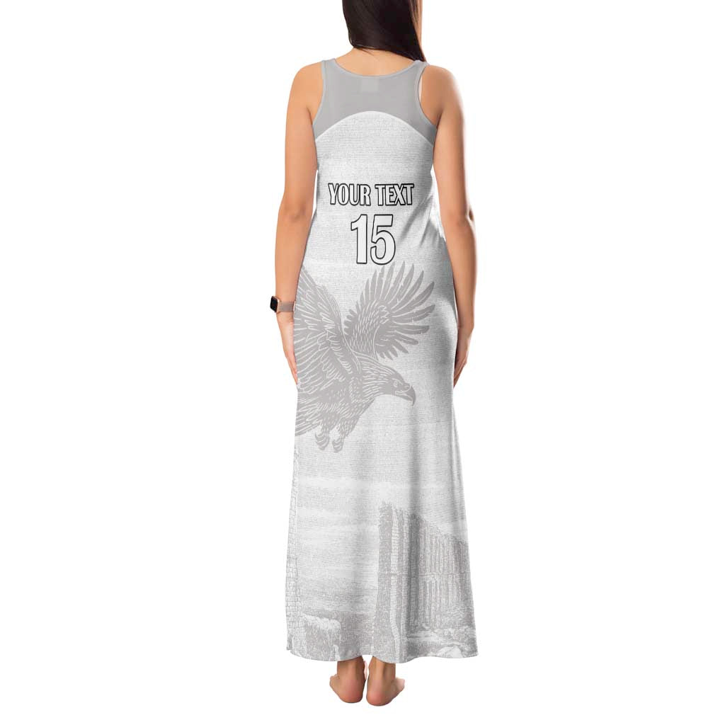 Custom Tunisia Football Tank Maxi Dress White Eagles of Carthage - Wonder Print Shop