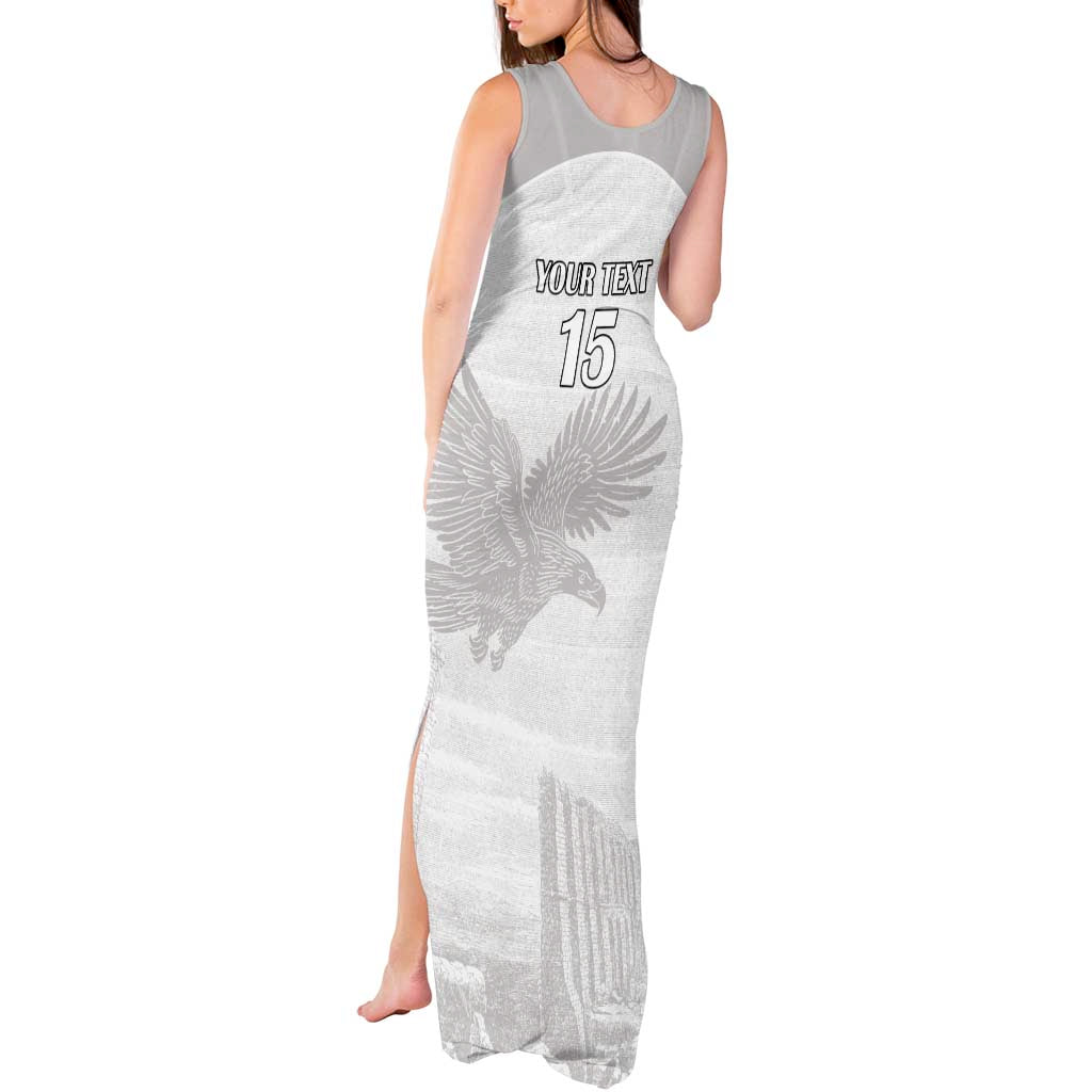 Custom Tunisia Football Tank Maxi Dress White Eagles of Carthage - Wonder Print Shop
