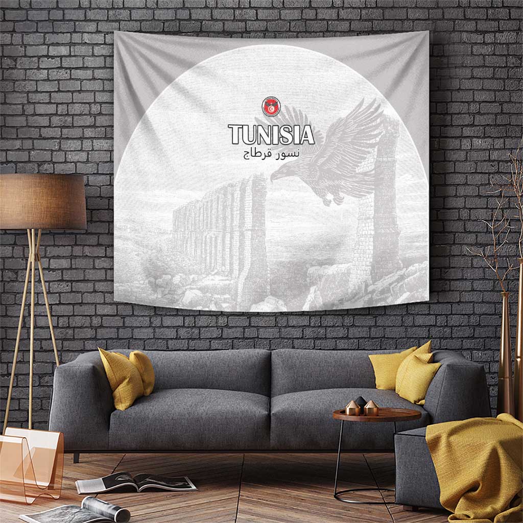 Tunisia Football Tapestry White Eagles of Carthage - Wonder Print Shop