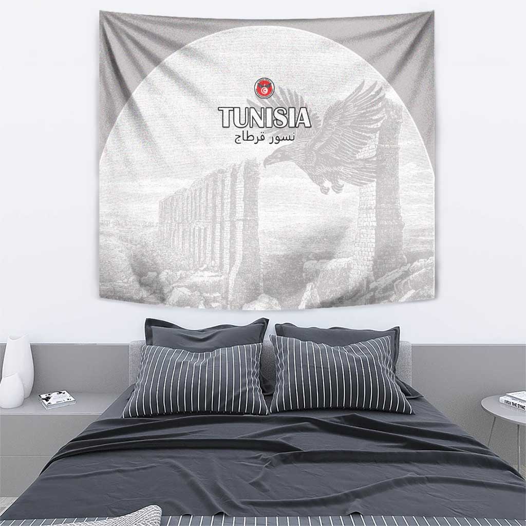 Tunisia Football Tapestry White Eagles of Carthage - Wonder Print Shop