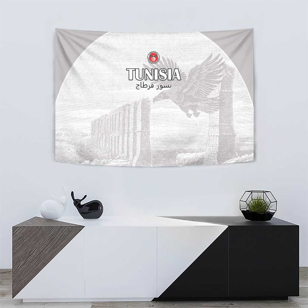 Tunisia Football Tapestry White Eagles of Carthage - Wonder Print Shop