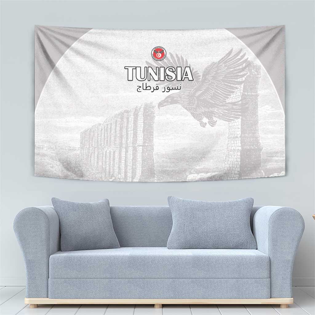 Tunisia Football Tapestry White Eagles of Carthage - Wonder Print Shop