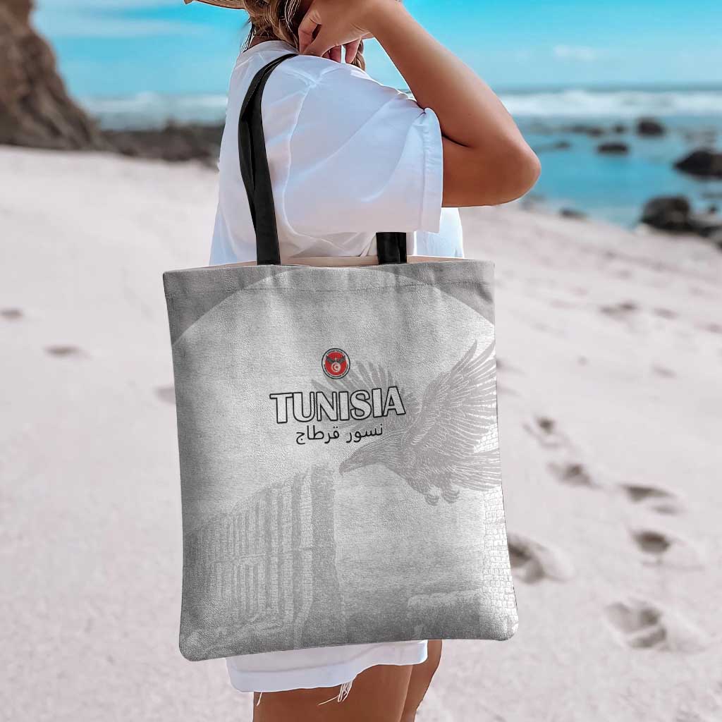 Tunisia Football Tote Bag White Eagles of Carthage - Wonder Print Shop
