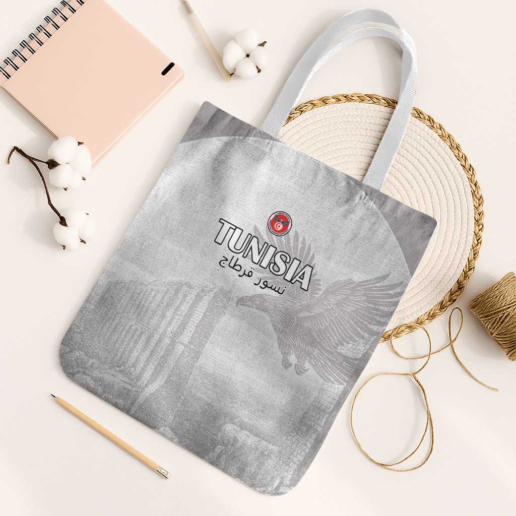 Tunisia Football Tote Bag White Eagles of Carthage - Wonder Print Shop