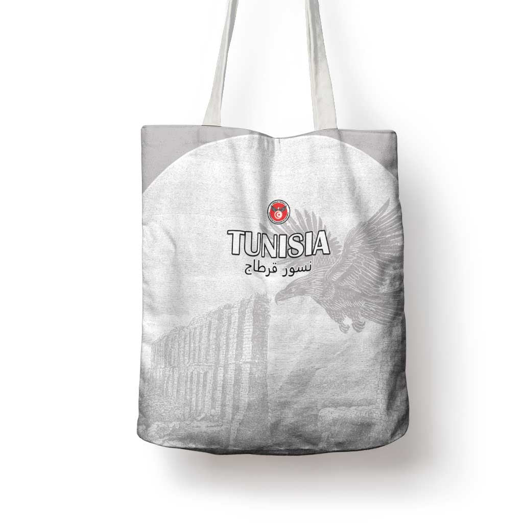 Tunisia Football Tote Bag White Eagles of Carthage - Wonder Print Shop