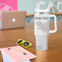 Custom Tunisia Football Tumbler With Handle White Eagles of Carthage - Wonder Print Shop