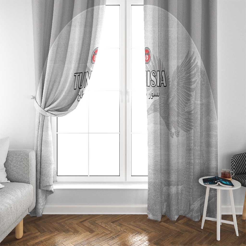 Tunisia Football Window Curtain White Eagles of Carthage - Wonder Print Shop