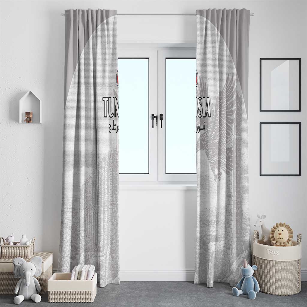 Tunisia Football Window Curtain White Eagles of Carthage - Wonder Print Shop