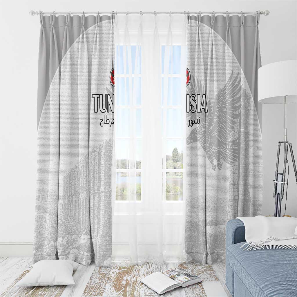 Tunisia Football Window Curtain White Eagles of Carthage - Wonder Print Shop