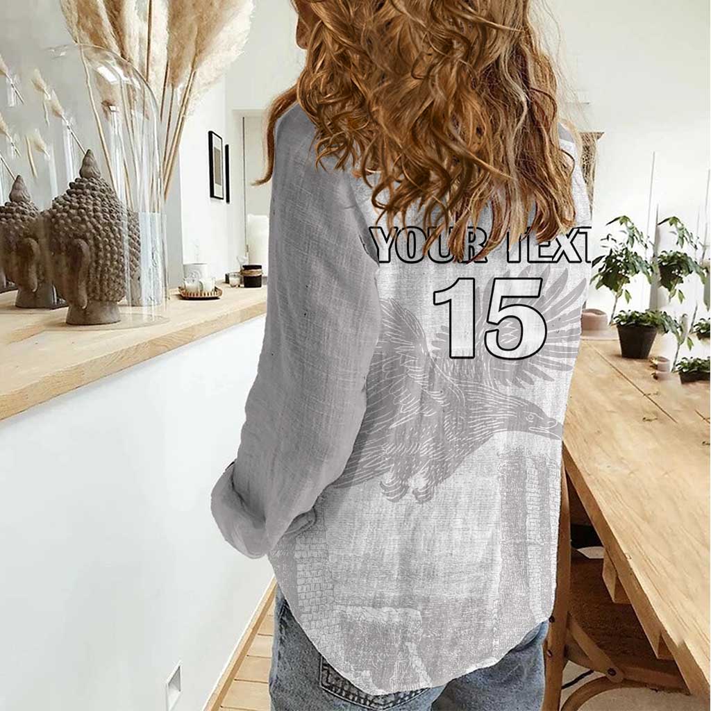 Custom Tunisia Football Women Casual Shirt White Eagles of Carthage - Wonder Print Shop