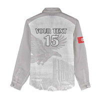 Custom Tunisia Football Women Casual Shirt White Eagles of Carthage - Wonder Print Shop