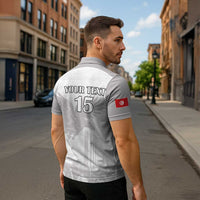 Custom Tunisia Football Zipper Polo Shirt White Eagles of Carthage - Wonder Print Shop