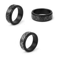 African Zebra Skin Pattern Spinner Ring - Wonder Print Shop