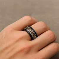 African Leopards Skin Pattern Spinner Ring - Wonder Print Shop