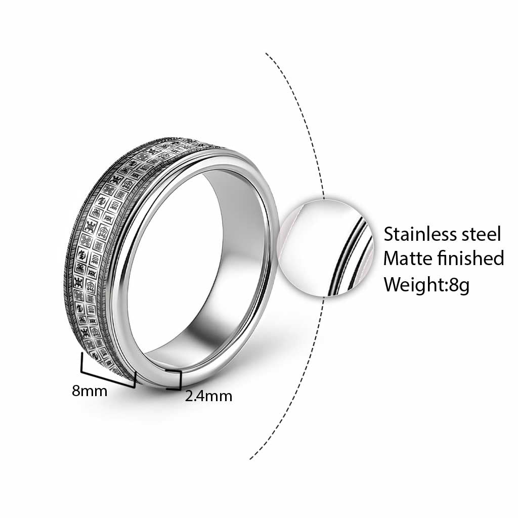 African Adinkra Symbols - White Classic Ring - Wonder Print Shop