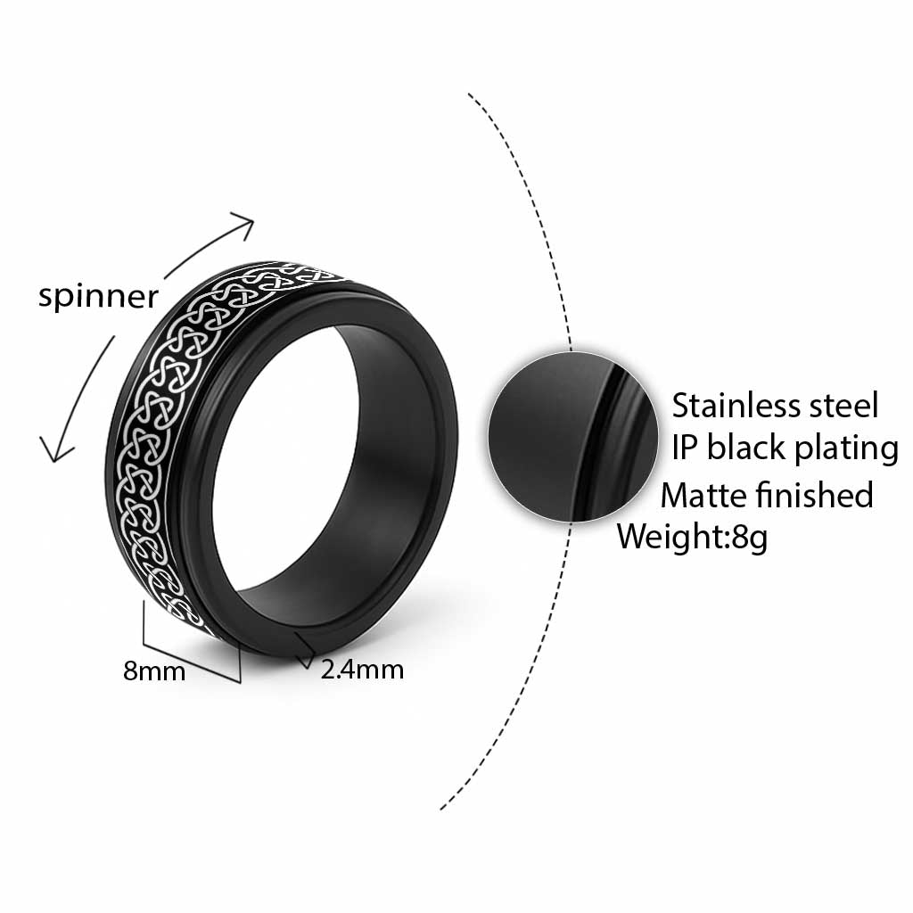 Celtic Knot Pattern Ver2 Spinner Ring - Wonder Print Shop