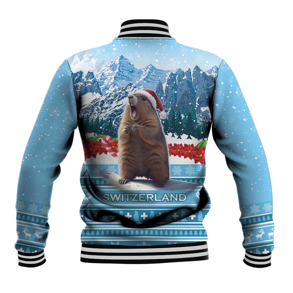 Switzerland Christmas Marmot Baseball Jacket Joyeux Noel - Wonder Print Shop