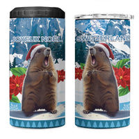 Switzerland Christmas Marmot 4 in 1 Can Cooler Tumbler Joyeux Noel - Wonder Print Shop