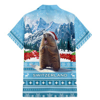 Switzerland Christmas Marmot Family Matching Mermaid Dress and Hawaiian Shirt Joyeux Noel - Wonder Print Shop