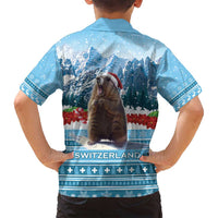 Switzerland Christmas Marmot Family Matching Summer Maxi Dress and Hawaiian Shirt Joyeux Noel - Wonder Print Shop