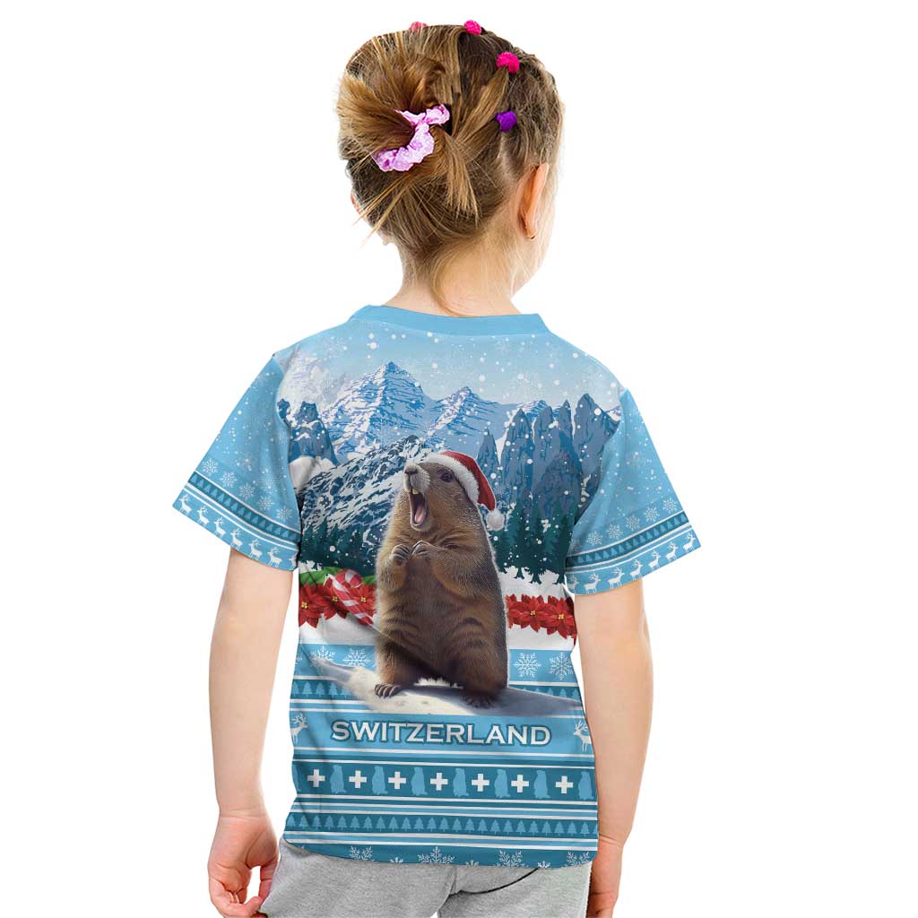 Switzerland Christmas Marmot Kid T Shirt Joyeux Noel - Wonder Print Shop