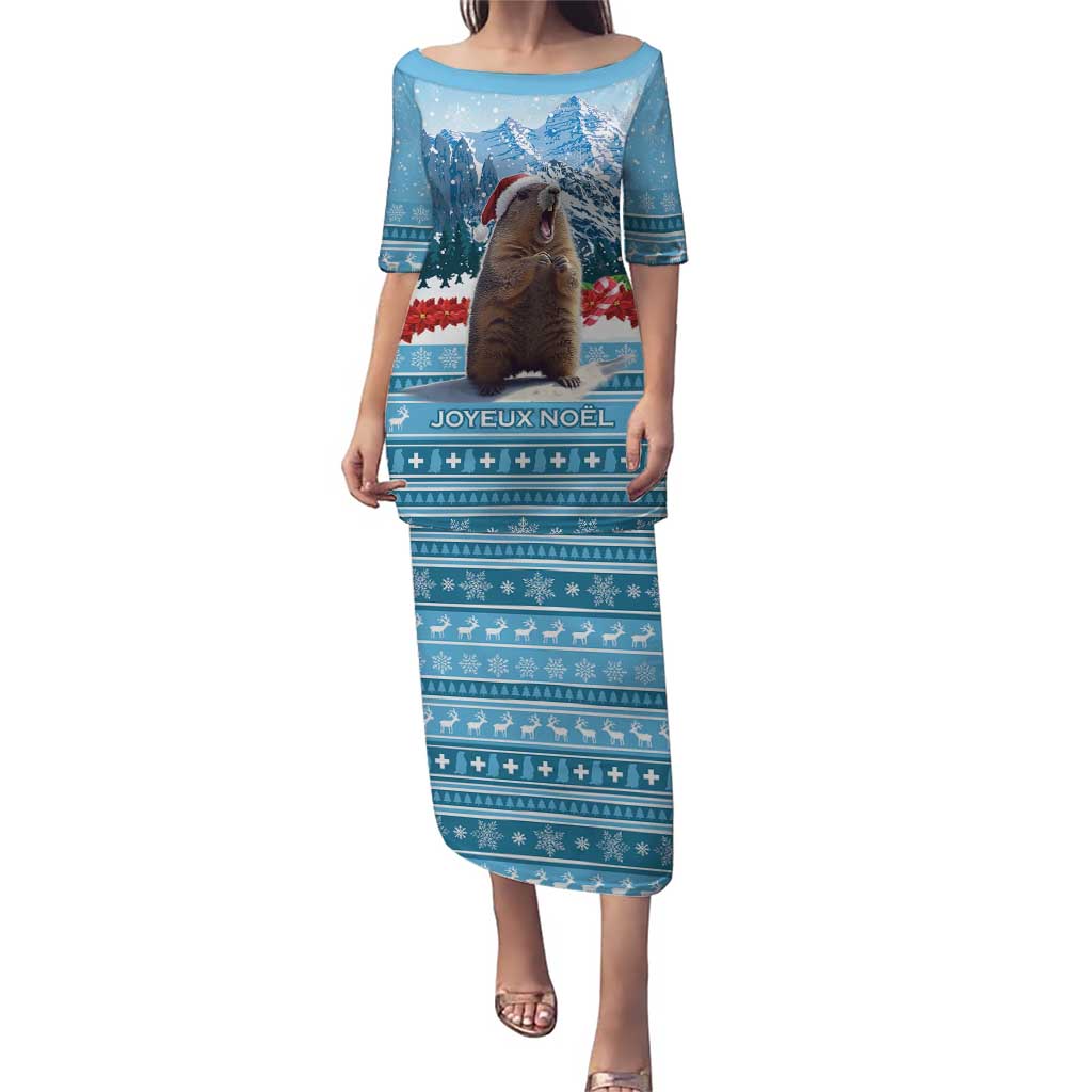 Switzerland Christmas Marmot Puletasi Joyeux Noel - Wonder Print Shop