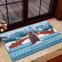 Switzerland Christmas Marmot Rubber Doormat Joyeux Noel - Wonder Print Shop