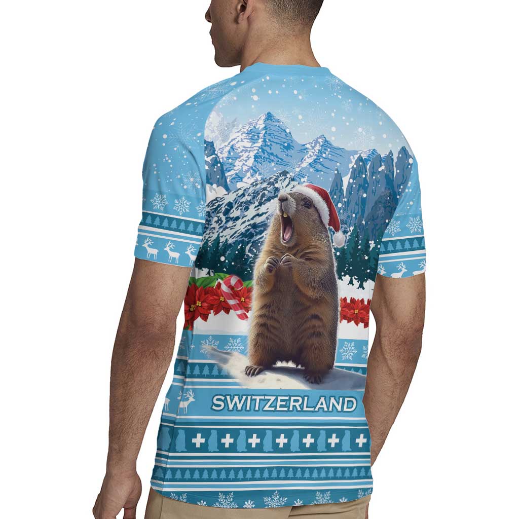 Switzerland Christmas Marmot Rugby Jersey Joyeux Noel - Wonder Print Shop