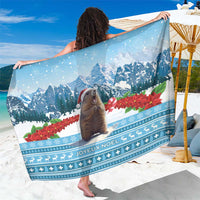 Switzerland Christmas Marmot Sarong Joyeux Noel - Wonder Print Shop